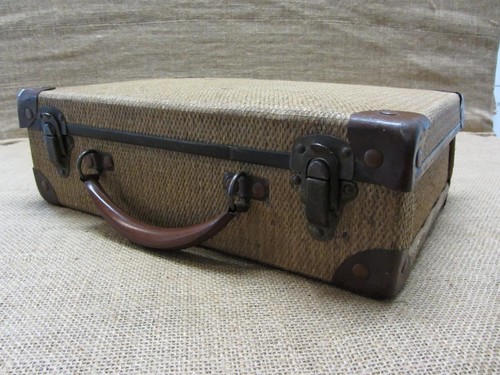 Vintage 1950s wicker - wicker, suitcase