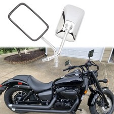 2x10mm Chrome Rectangle Moto Rearview Side Mirrors For Honda Shadow Phantom 750