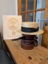 Natural straw boater hat - natural,
