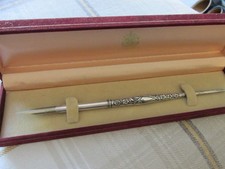 Vintage Silver dip pen floral decoration 16.3cm