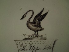 Antique Felspar Irish plate: View of Upper Lake Of Killarney CAREYS Transferware