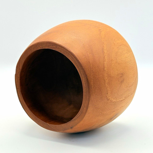 Wood serving bowl round brown - serving,
