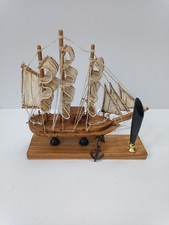 Pen Holder Decorative Wooden Model Ship Galleon Boat Office Gift, Sailing gift