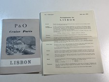 P&O Cruise Ports Lisbon Guide & S.S. Chusan Itinerary 1954 Original Travel Book
