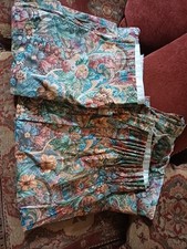 Lovely Large Pair of Lined Floral Curtains  80 inches X  90 ins.