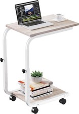 Adjustable Overbed Table Rolling Coffee & Bedside Table double slabs stable