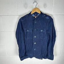 Pretty Green Jacket Mens Small Blue Navy Corduroy Military Overshirt Mod Lennon*