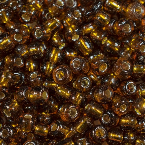 Golden brown glass seed beads - brown,