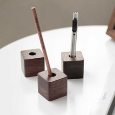 2Pc Wooden Single Pen Holder