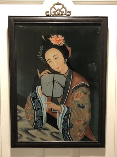 Antique chinese reverse glass - reverse,