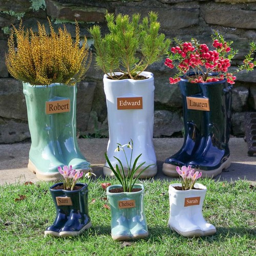 Personalised planter welly - personalised,