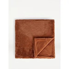 Terracotta Faux Fur Throw
