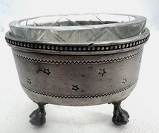 No 48 - Antique James Dixon & Sons Sheffield EPBM 625 Sterling Tub W/Glass