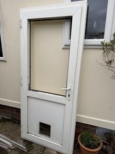 Upvc Rear Door And Frame With Spare Glass & Catflap Hole