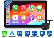 1DIN 10.95" Android 13 6+64 TouchScreen GPS CarPlay Car Stereo Radio 4G LTE WiFi