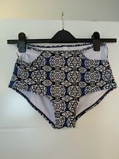 Women's size 8 high waisted blue aztec bikini bottoms