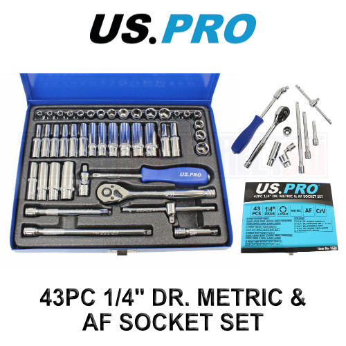 Pro tools 43pc dr - pro, 1/4"