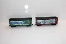 2 Bachmann On30 Hawthorne Village Thomas Kinkade Christmas Express Box Car Wagon