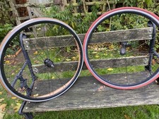 Pair of Rodi airline 700c road bicycle racing wheels bike used With Tyres