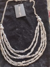 Phase Eight Silver Coloured Choker Metal Necklace Costume Jewellery New