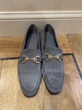 Zara Blue Suede Loafers Size