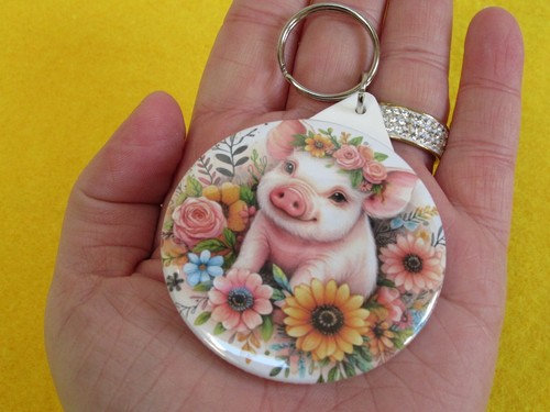 Pig keyring cute piglet - keyring,,