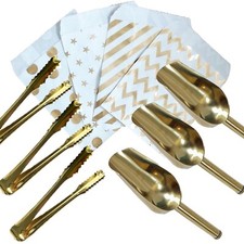 Gold Scoops Tongs Sweet Bags - Candy Buffet Bar Party Wedding Birthday Ice Scoop