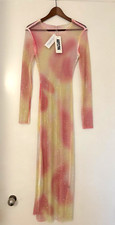 BNWT AMY LYNN Dorit Rhinestone semi-sheer chainmail midi dress SIZE XS/S