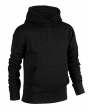 Black Hoodie Mens Pullover Hooded Sweatshirt Fleece Plain Hoody Jumper XS - 6XL