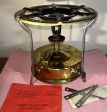 VINTAGE BRASS PRIMUS No.5 PARAFFIN COOKING STOVE - SWEDEN -Instructions & Needle