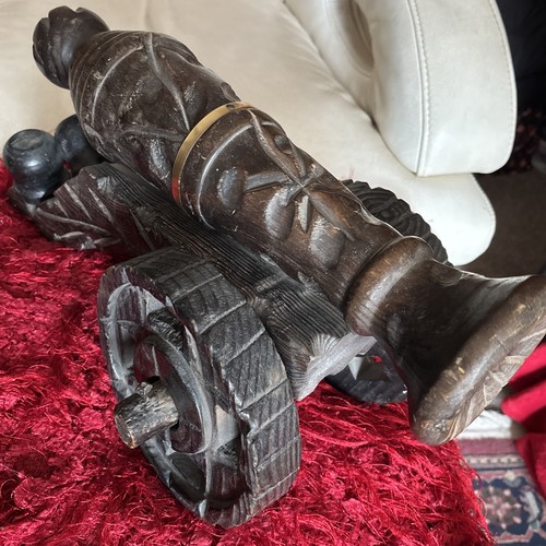Solid wooden cannon moving - cannon,