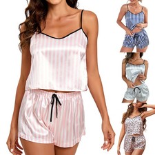 Ladies Satin Silk Pajamas Set