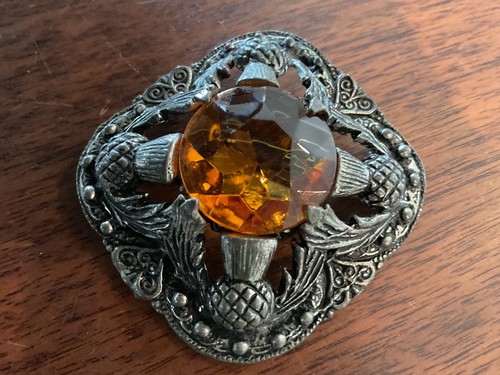 Scottish thistle brooch orange - thistle,