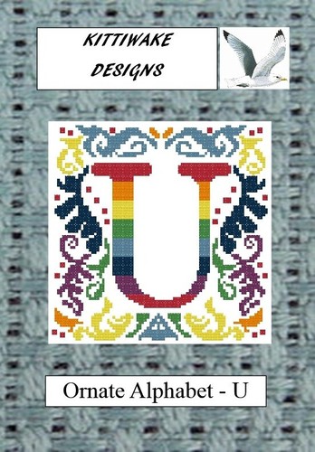 Ornate alphabet u cross - -,