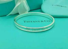 Tiffany & Co. Medium Silver 1837 Oval Concave Bangle Bracelet, UK H/marks 1997