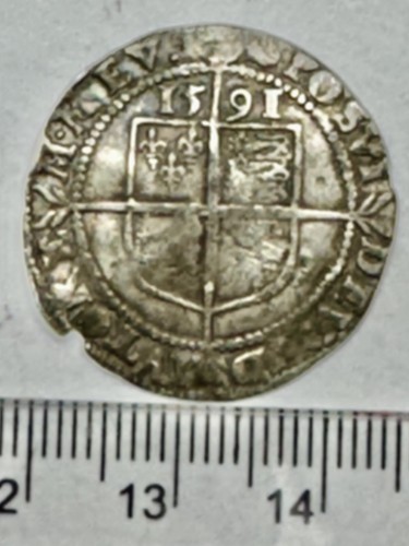 Hoard coin 1591 elizabeth 1st - hoard,