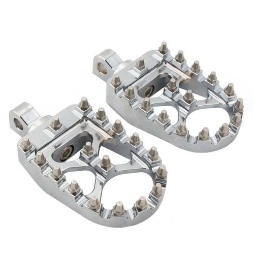 Chrome wide style foot pegs - chrome,