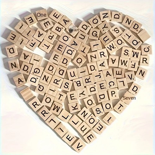 100 pcs wooden - pcs, alphabet