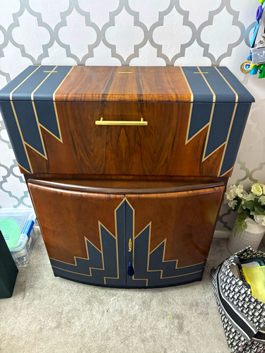 Art deco wood cabinet - art,