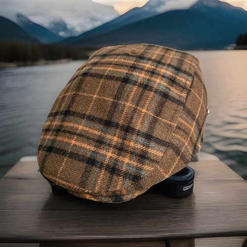 Wool tweed hat - tweed, flat
