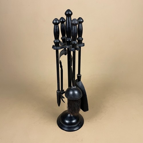 Black metal fireside tools - metal,