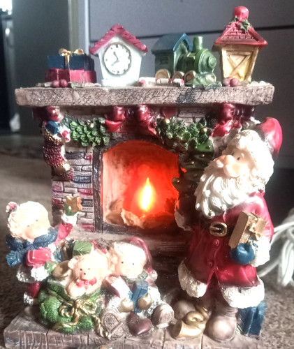 Santa fireplace electric - santa,