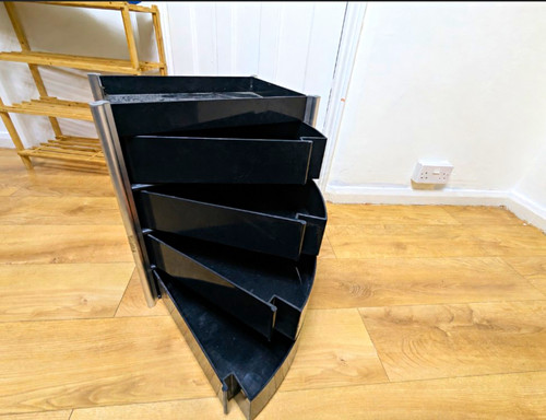 Black plastic multi tier - black,
