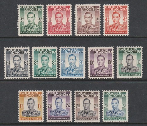 Southern rhodesia 1937 set - southern, of