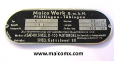 Maico Wiesel factory plate