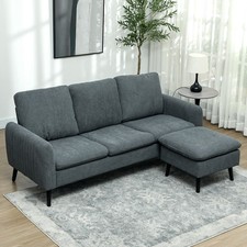 Corner Sofa, Corduroy Fabric 3