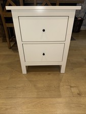 IKEA HEMNES Chest of 2 Drawers White Stain Solid Wood 54x66cm Bedroom Storage