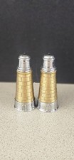 Pair Of Vintage Metal Lighthouse Shaped Salt And Peppers By  Nauticalia London