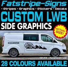 to fit FORD CUSTOM LWB GRAPHICS STICKERS DECALS CAMPER VAN MOTORHOME