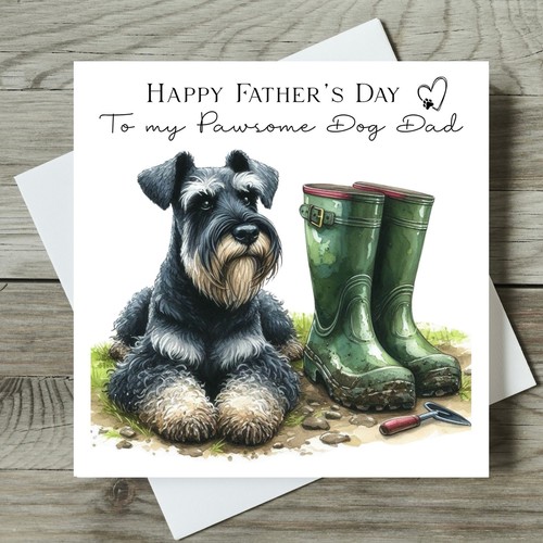 Schnauzer father day card - schnauzer,